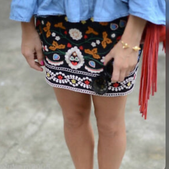 ZARA Embroidered Skirt - Picture 3 of 5